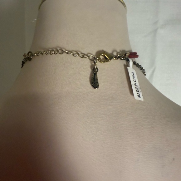 Boho Layered Necklace Set – Geometric Choker & Long Pendant with Tassel - Picture 3 of 7